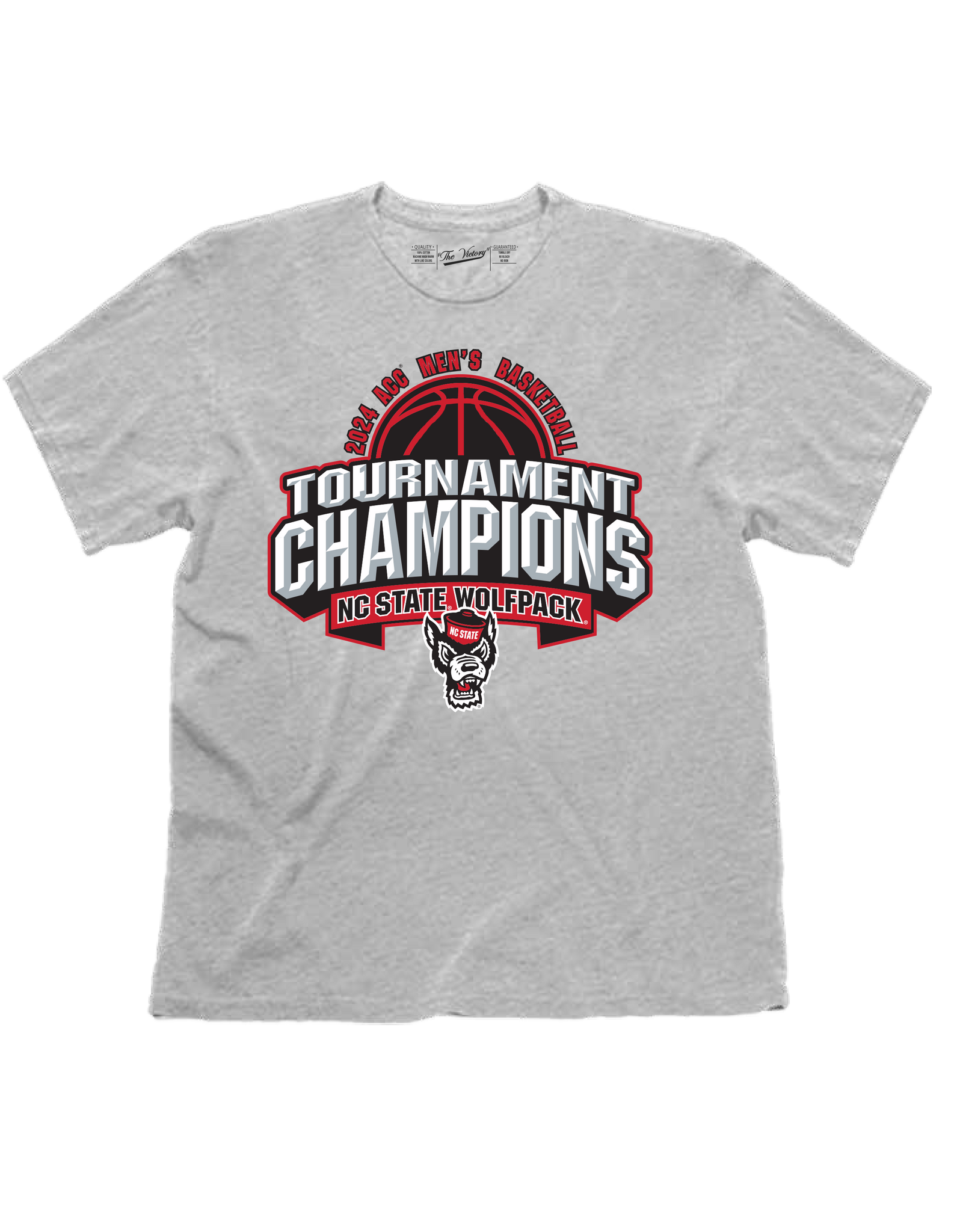 NC State Wolfpack ACC Basketball Men's 2024 Tournament Champions Sports Grey T-Shirt