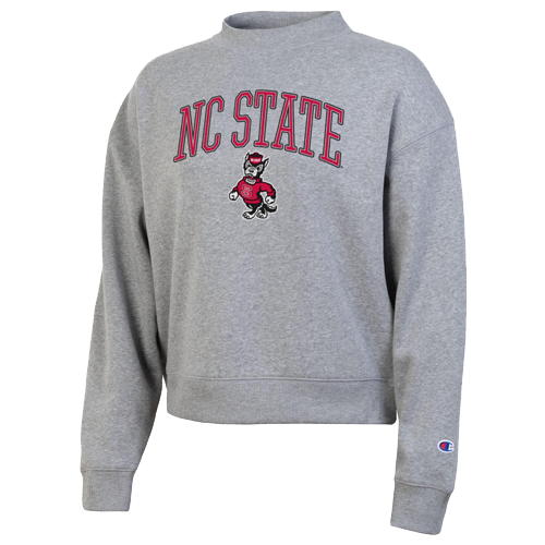 NC State Wolfpack Champion Women's Triumph Heather Grey Crewneck Fleece