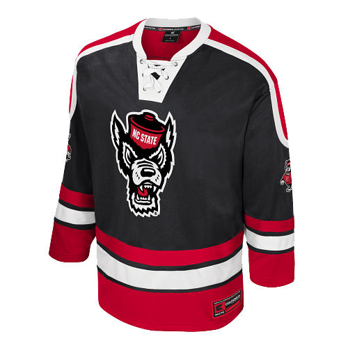 NC State Wolfpack Youth Black Wolfhead Hockey Jersey