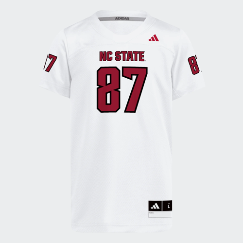 NC State Wolfpack Youth adidas White #87 Football Jersey