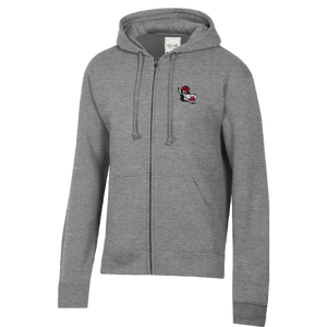 NC State Wolfpack Big Cotton Charcoal Heather Slobbering Wolf Full Zip Hooded Sweatshirt
