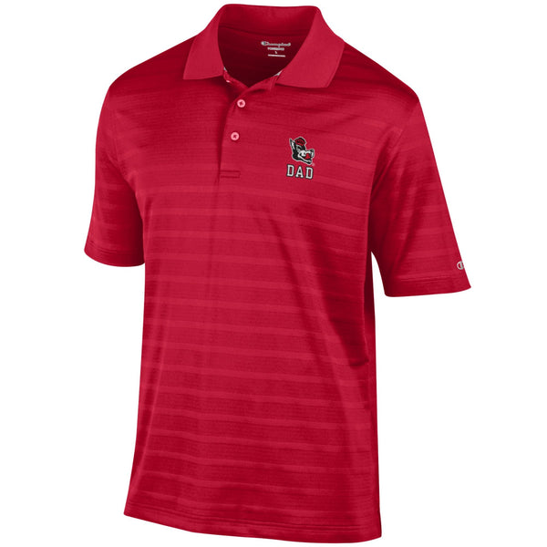 NC State Wolfpack Champion Red Textured Slobbering Wolf Dad Polo