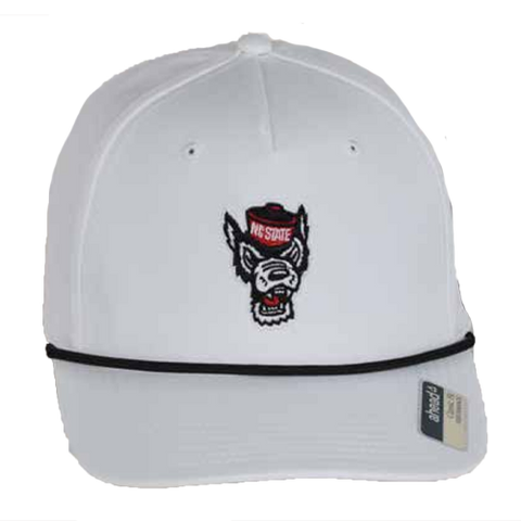 NC State Wolfpack White Wolfhead Structured Rope Adjustable Hat