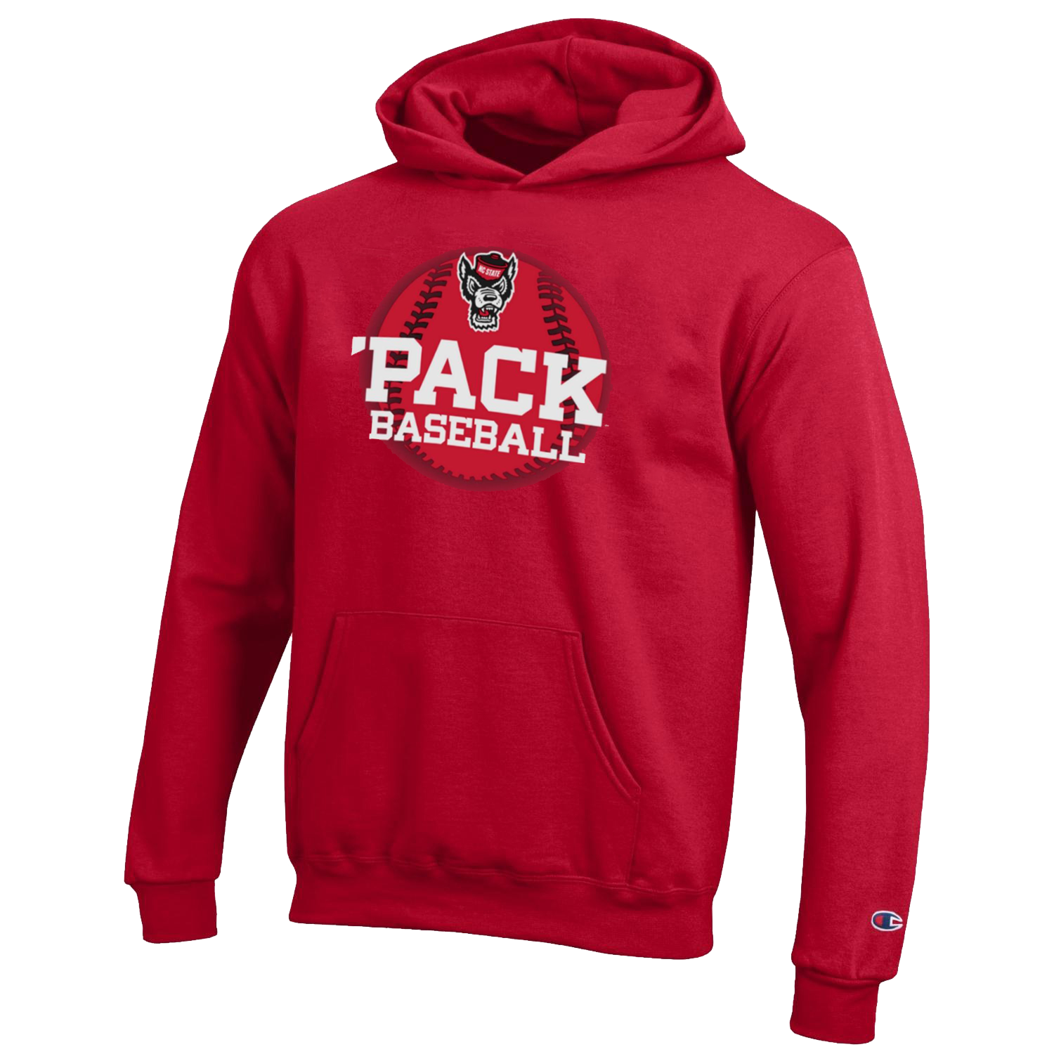 NC State Wolfpack Champion Youth Red 'Pack Babseball Hooded Sweatshirt