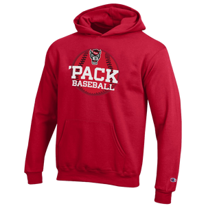 NC State Wolfpack Champion Youth Red 'Pack Babseball Hooded Sweatshirt