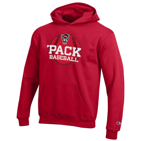 NC State Wolfpack Champion Youth Red 'Pack Babseball Hooded Sweatshirt