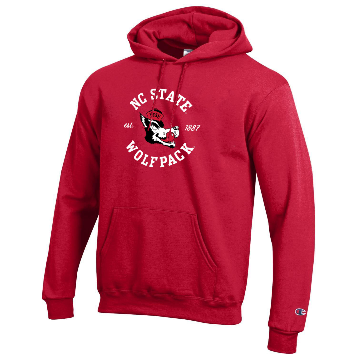 NC State Wolfpack Champion Triumph Women's Scarlet Slobbering Wolf Hooded Sweatshirt