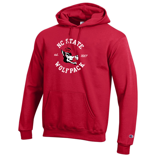 NC State Wolfpack Champion Triumph Women's Scarlet Slobbering Wolf Hooded Sweatshirt