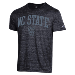 NC State Wolfpack Champion Heathered Black Tri-Blend Blackout T-Shirt