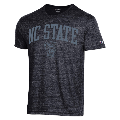 NC State Wolfpack Champion Heathered Black Tri-Blend Blackout T-Shirt