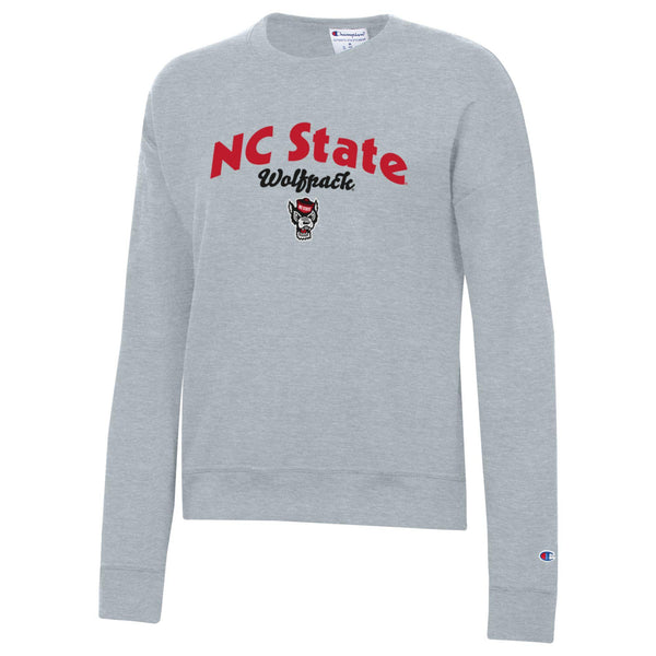 NC State Wolfpack Women's Champion Heather Grey Crewneck Sweatshirt