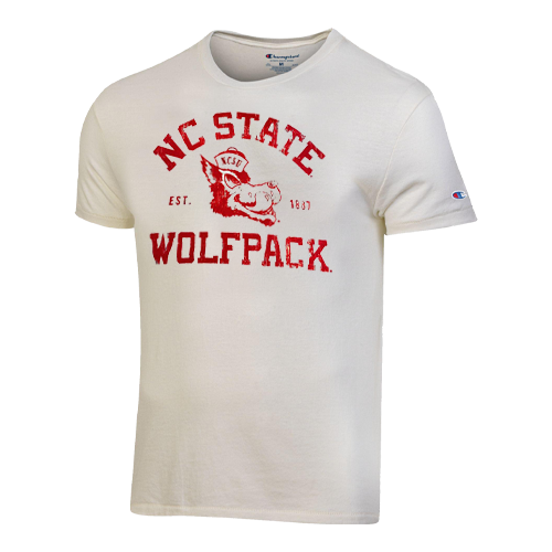 NC State Wolfpack Champion Alabaster White Slobbering Wolf T-Shirt