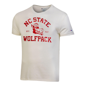 NC State Wolfpack Champion Alabaster White Slobbering Wolf T-Shirt