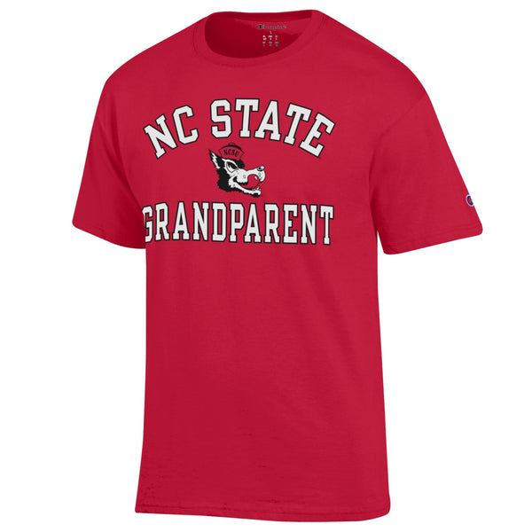 NC State Wolfpack Champion Red Slobbering Wolf Grandparent T-Shirt