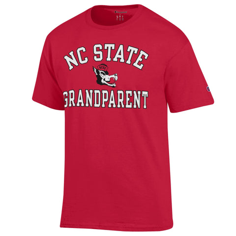 NC State Wolfpack Champion Red Slobbering Wolf Grandparent T-Shirt