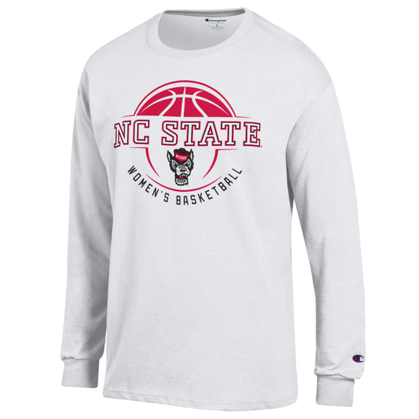 NC State Wolfpack Champion White Women's Basketball Long Sleeve T-Shirt