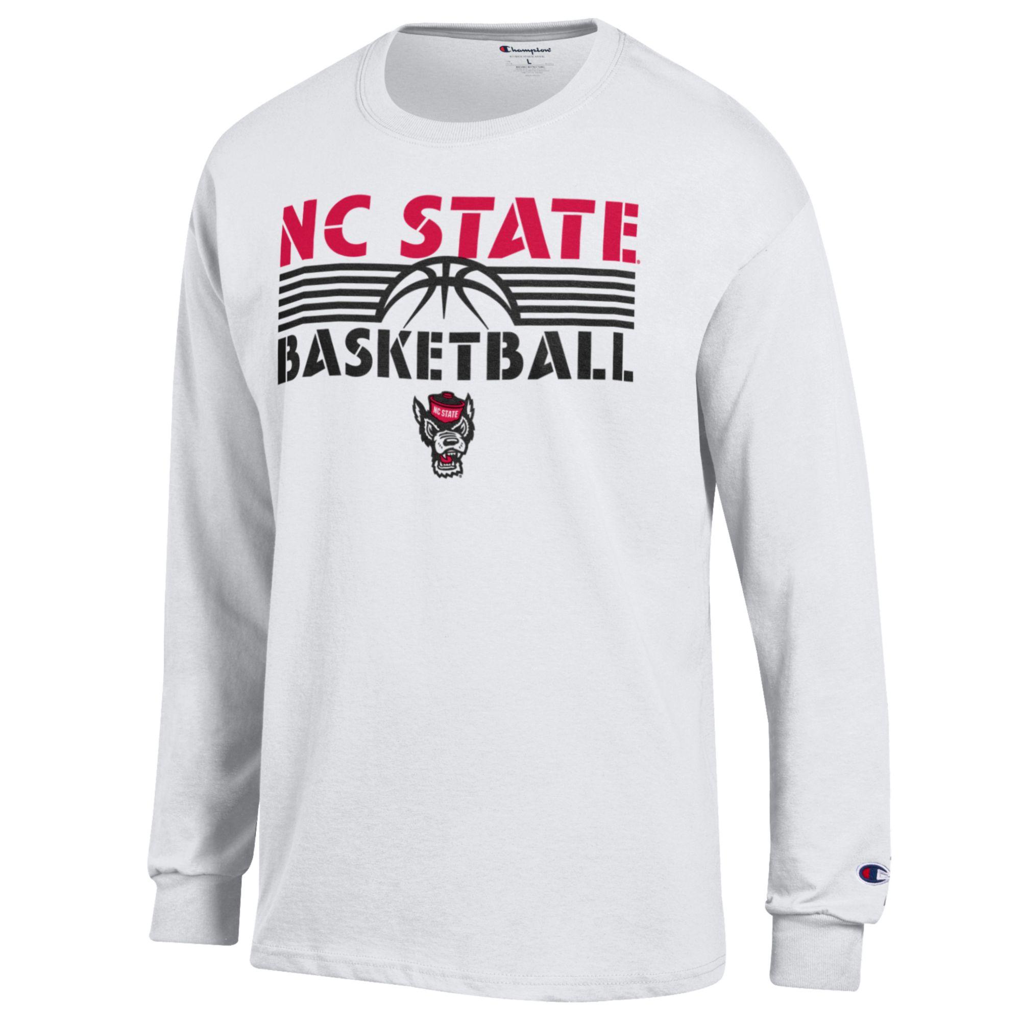 NC State Wolfpack Champion White Long Sleeve Basketball T-Shirt