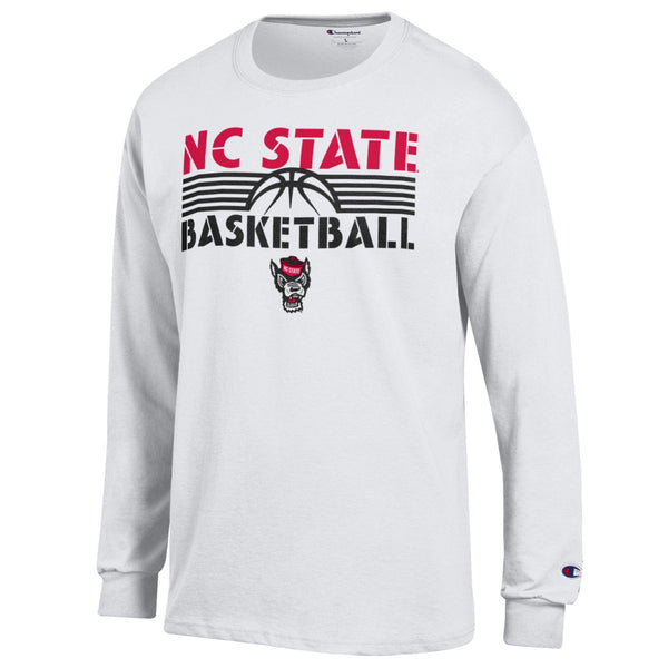 NC State Wolfpack Champion Youth White Long Sleeve Basketball T-Shirt