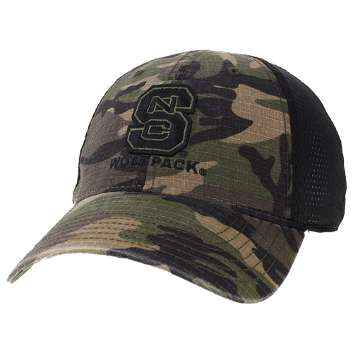 NC State Wolfpack Tacticool Army Camo Mesh Adjustable Hat