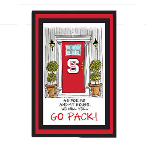 NC State Wolfpack As For Me and My House Garden Flag