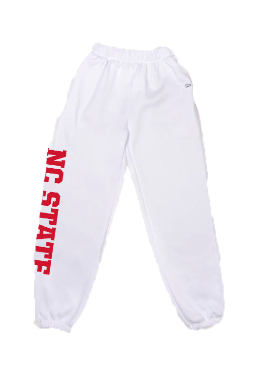 NC State Wolfpack Hype & Vice Women's White Basic Sweatpants