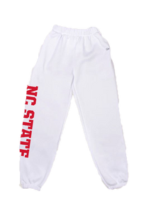NC State Wolfpack Hype & Vice Women's White Basic Sweatpants