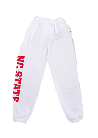 NC State Wolfpack Hype & Vice Women's White Basic Sweatpants