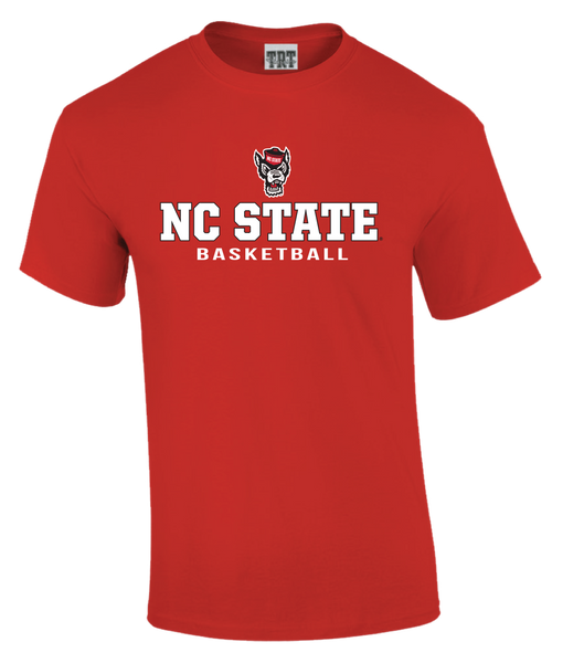 NC State Wolfpack Youth Red Wolfhead Basketball T-Shirt