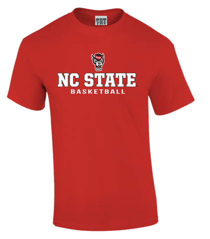 NC State Wolfpack Youth Red Wolfhead Basketball T-Shirt
