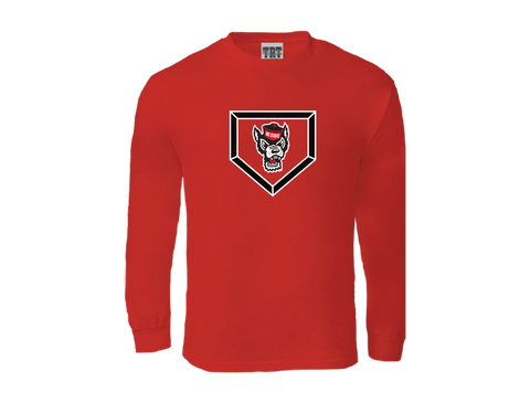 NC State Wolfpack TRT Red Wolfhead Homeplate Long Sleeve T-Shirt