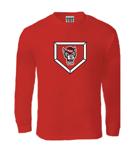 NC State Wolfpack TRT Red Wolfhead Homeplate Long Sleeve T-Shirt