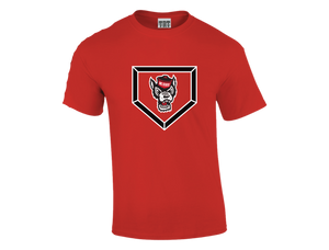 NC State Wolfpack TRT Red Wolfhead Homeplate Short Sleeve T-Shirt