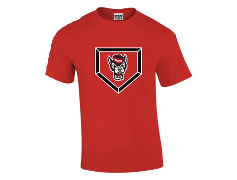 NC State Wolfpack TRT Youth Red Wolfhead Homeplate Short Sleeve T-Shirt
