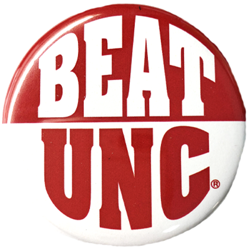 NC State Wolfpack Red and White Beat UNC Button