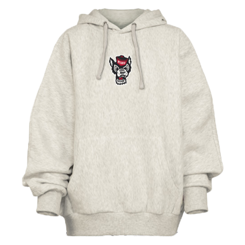 NC State Wolfpack Heather Athletic Grey Belvedere Hooded Crewneck
