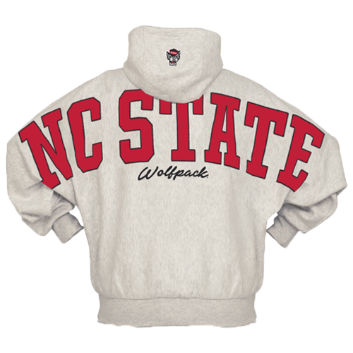 NC State Wolfpack Heather Athletic Grey Belvedere Hooded Crewneck