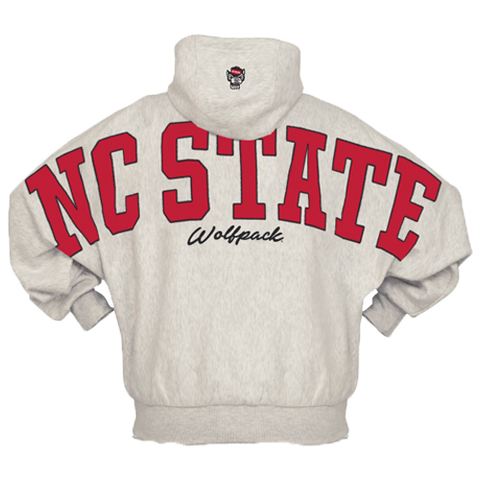NC State Wolfpack Heather Athletic Grey Belvedere Hooded Crewneck