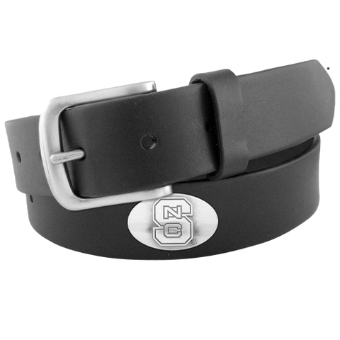 NC State Wolfpack Black Concho No Tip Leather Belt