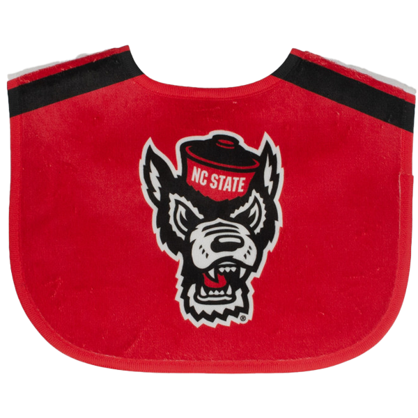 NC State Wolfpack Jersey Stripe Printed Baby Bib