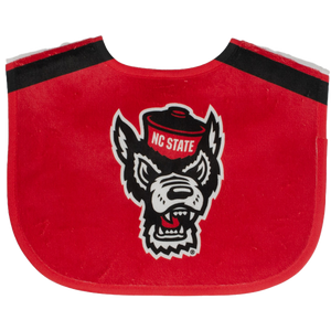 NC State Wolfpack Jersey Stripe Printed Baby Bib