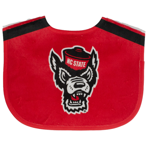 NC State Wolfpack Jersey Stripe Printed Baby Bib