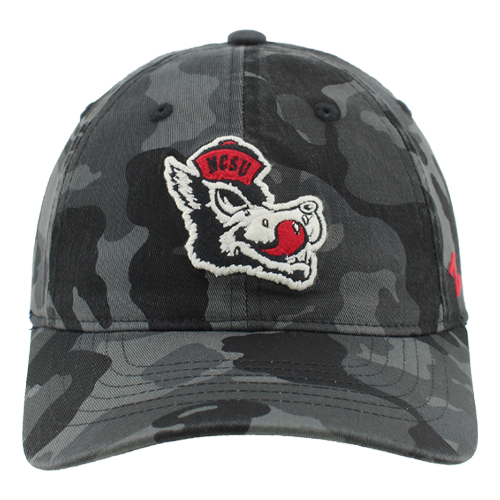 NC State Wolfpack Black Camo Vault Slobbering Wolf Adjustable Hat