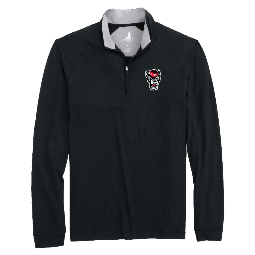 NC State Wolfpack Johnnie-O Black Freeborne Wolfhead 1/4 Zip