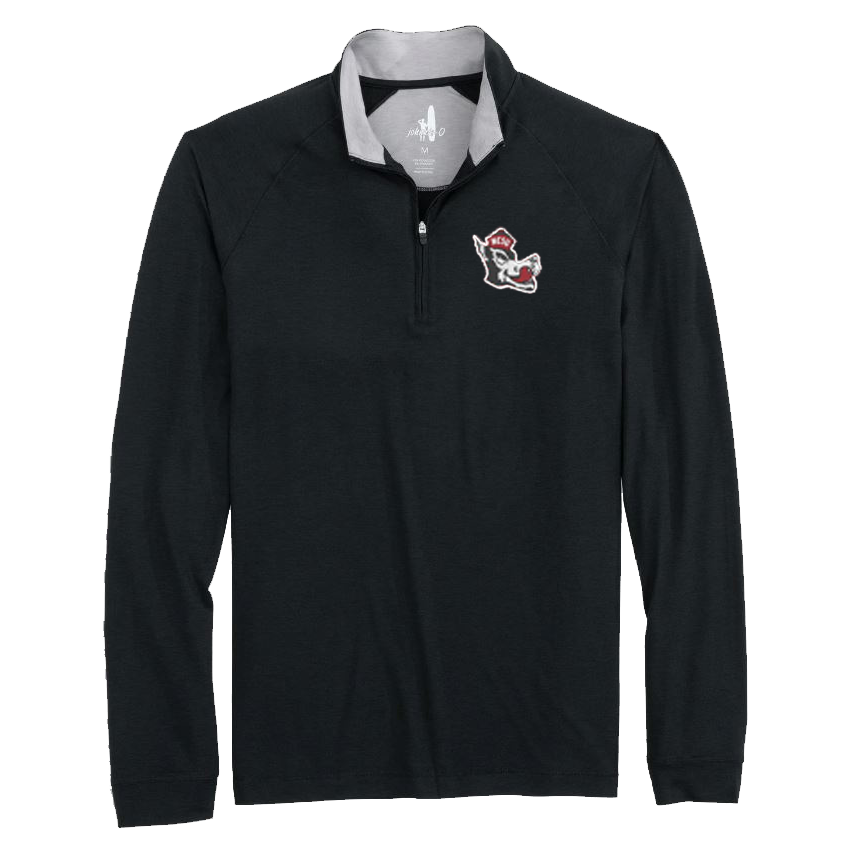 NC State Wolfpack Johnnie-O Black Freeborne Slobbering Wolf 1/4 Zip Pullover