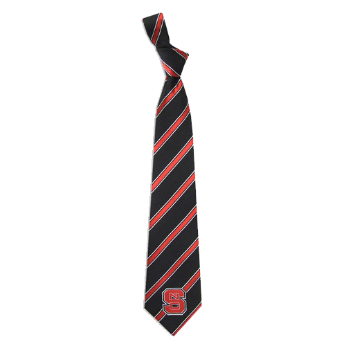 NC State Wolfpack Black & Red Striped Tie