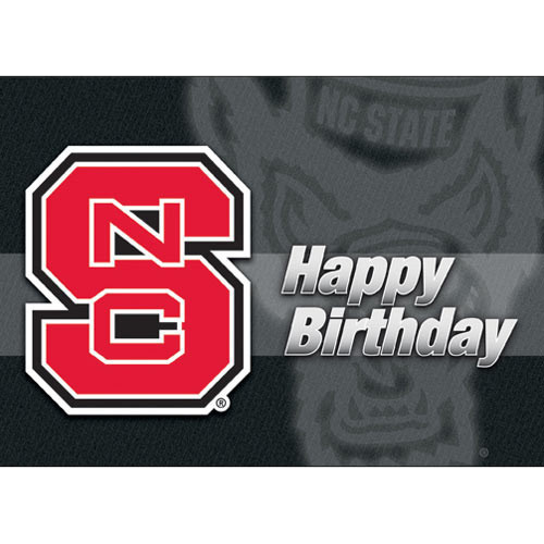 NC State Wolfpack Block S Birthday Card