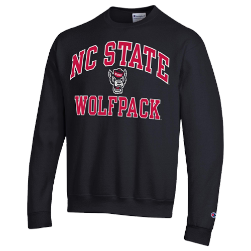 NC State Wolfpack Champion Black Wolfhead Crewneck Sweatshirt