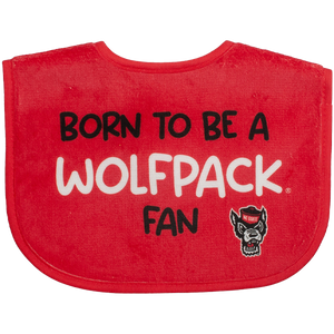 NC State Wolfpack Born To Be a Wolfpack Fan Printed Baby Bib