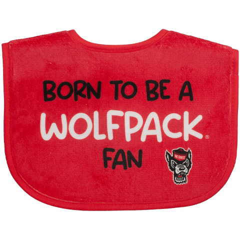 NC State Wolfpack Born To Be a Wolfpack Fan Printed Baby Bib