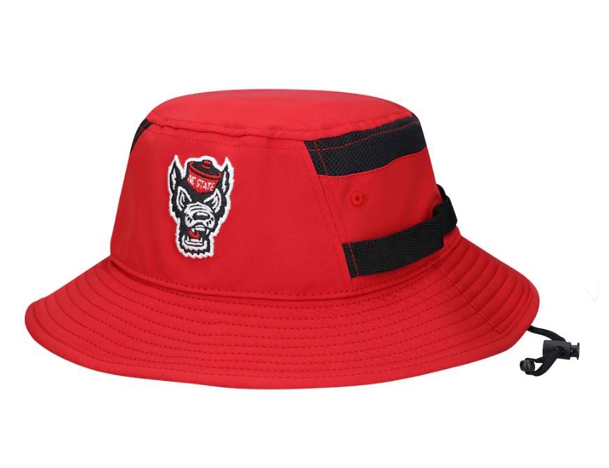 NC State Wolfpack adidas Red and Black Wolfhead Bucket Hat